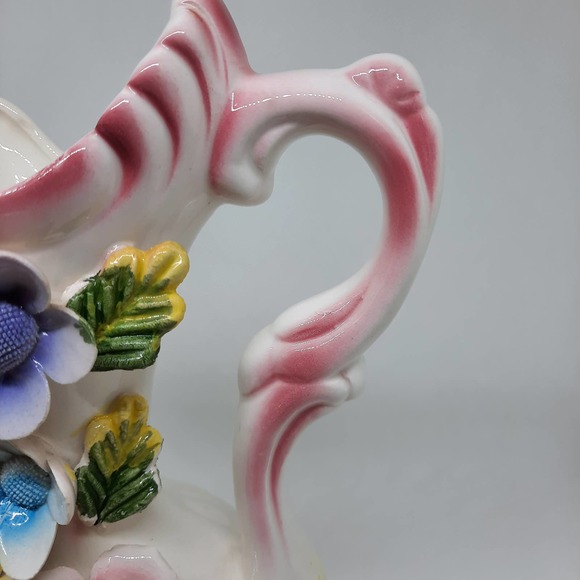 5 For $20.00 Vintage Decorative Pitcher Pink, Blue and Yellow flowers - Picture 7 of 14